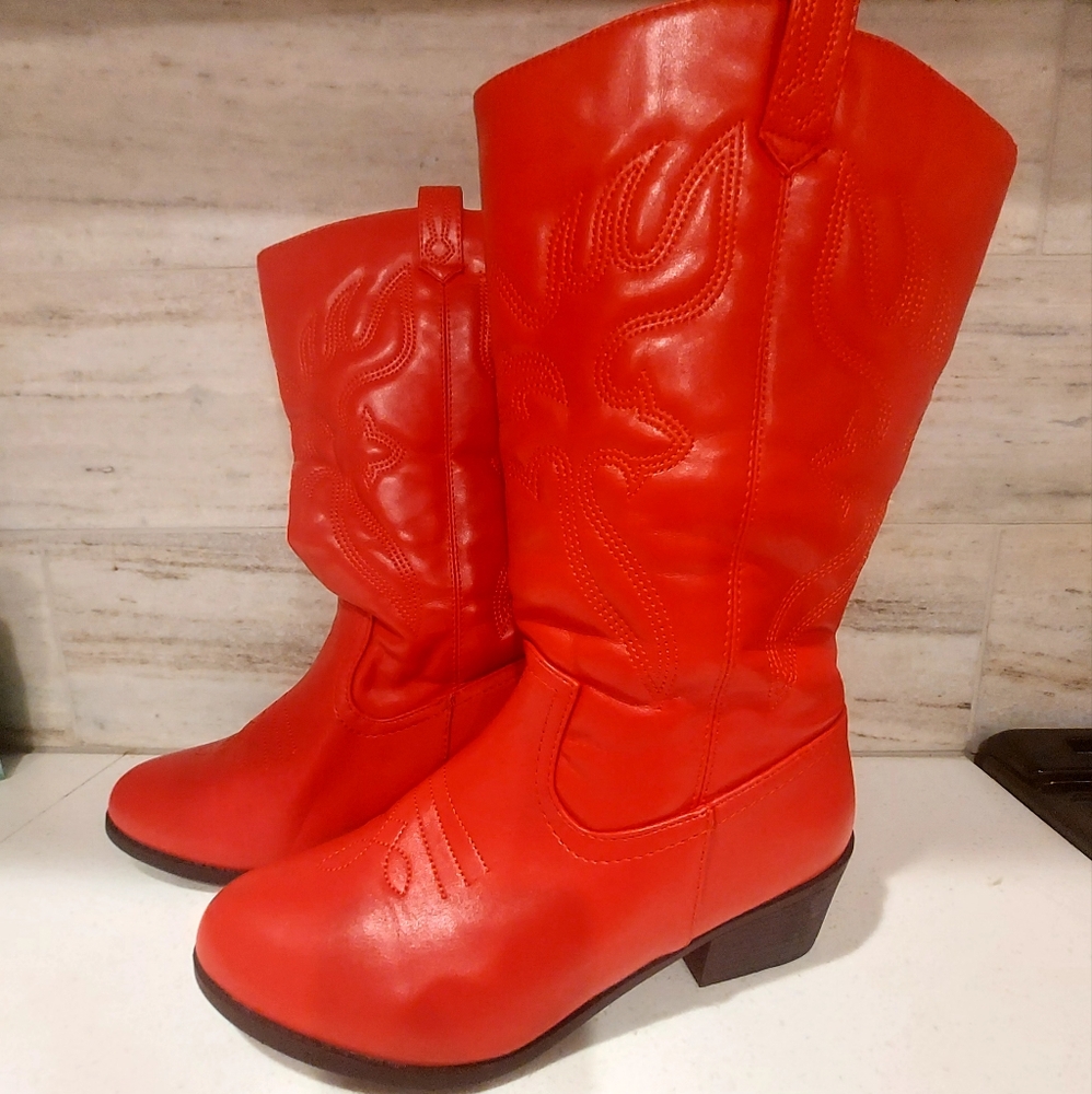 Forever 21 Red Heeled Cowboy Boots - Western Style
